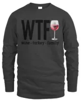 WTF Wine Turkey Family Shirt Funny Thanksgiving