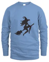 Witch riding broom t shirt hoodie sweater