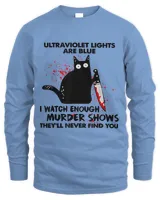 Ultraviolet Lights Are Blue Funny Black Cat Holding Knife7