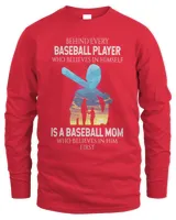 Behind baseball player is baseball mom
