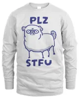 PLZ STFU Pug Shirt, Unisex Tee, Meme T Shirt, Funny T Shirt, Vintage Drawing T Shirt, Racoon Shirt, Animal Shirt, Sarcastic T Shirt