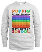 funny POPPIN MY WAY THROUGH TH DAYS OF SCHOOL POP IT STRESS RELIEVING  FOR girl AND boy  men and women T-Shirt