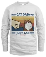 Best Cat Dad Fluffy Cat Personalized Light Color QTCAT030123A1