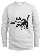 Funny Black Cat Skeleton Murderous Cat With Knife Cat What 802