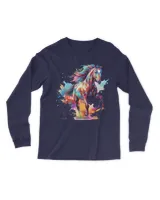 Splash Art American Saddlebred Horse Lover Colorful Sweatshirt
