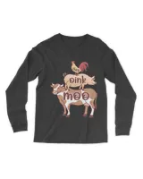 Cluck Oink Funny Chicken Cow Pig Animals Lover Vintage Retro