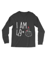 I Am 49 Plus 1 Middle Finger Funny 50th Women's Birthday T-Shirt