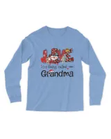 Love being called Grandma Snowman Christmas Red Plaid Xmas T-Shirt