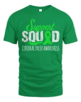Support squad cerebral palsy Awareness green ribbon T-Shirt