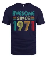 Awesome Since 1971 51st Birthday Gifts 51 Years Old Vintage T-Shirt