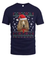 Ugly Sweater Christmas Cocker Spaniel Santa Hat Pajama Xmas