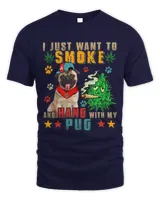 Vintage Smoke And Hang With My Pug Funny Smoker Weed