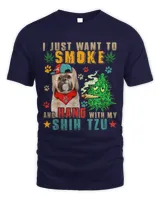 Vintage Smoke And Hang With My Shih Tzu Funny Smoker Weed