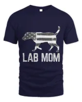 Silver Lab Mom Vintage Patriotic Labrador with American Flag