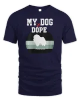 Womens Dope Dog Pomeranian V-Neck T-Shirt