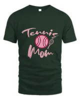 Womens Pink Tennis Mom Cute Family Matching Sports Mommy Mama Women