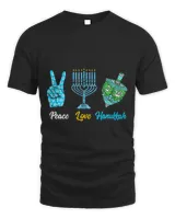 Peace Love Hanukkah Jewish Menorah Chanukah Retro Peace Sign