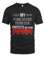 Yorkshire Terrier Funny Zombie Yorkshire Terrier Dog Shirt Yorkie