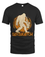 Saxsquatch Yeti Playing Saxophone Pun Musician Sax