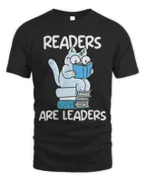 Reading Book Cute Cat Book Readers Are Leaders Librarian Reader