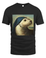 A sea otter with a pearl earring Vermeer Funny Art