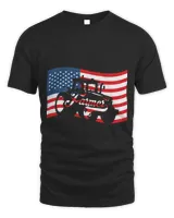 Farmer USA Flag Agricultural Harvesting Tractor Farming