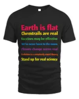 Earth is Flat Vaccines effective Climate change Moon
