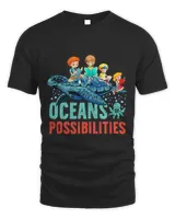 Book Reading Oceans Of Possibilities Summer Reading Tshirt Octopus3