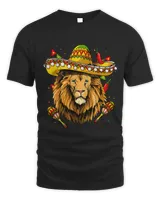 Lion Leo Cinco de Mayo Lion Mexican Lover Sombrero Lion