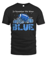 Football American We Wear Blue Football Pumpkins Diabetes Awareness 30