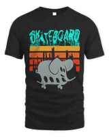 Skater Elephant Vintage Sunset Cities Skateboard For Men