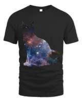 Cats T Shirt Cat Silhouette Supernova in Galaxy Sci Fi Space