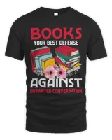 Funny Reading Book Lover Shirt Book Quote Books Best Defense
