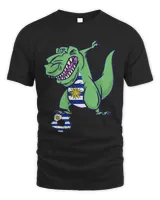 Dino Uruguay Dabbing TRex Dino Uruguay Soccer Ball Uruguay Flag