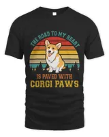 Vintage Retro Road To My Heart Is Paved With Corgi Paws