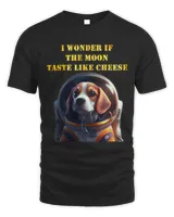 Cute Beagle dog hungry in Astronaut suit space