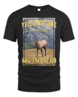 Yellowstone Is Calling Funny Elk Vintage National Park