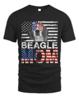 Womens Cool Beagle Mom USA Flag Patriotic Mothers Day