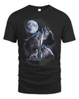 Wolf Lover Howling wolves in the full moon moonlight with starry sky