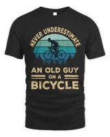 Never underestimate an old guy on a bicycle tees