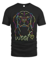 Woof colourful outline drawing of dog lover owner gift
