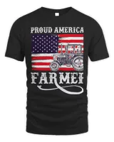 Proud American Farme Farmer with USA Flag
