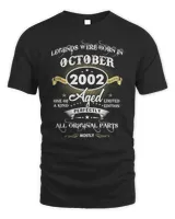 Legends Were Born In October 2002 20th Birthday Funny Mens T-Shirt