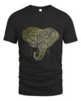 Elephants Lover African Elephant Tribal Art Design With Map of Africa