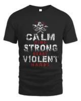 Viking T Shirt For men - Calm Mind Strong Heart Violent Hands