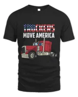 Truckers Move America Diesel Truck Driver US Flag Patriotic