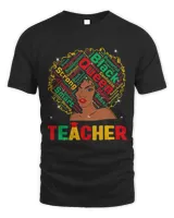 Afro American Natural Hair Teacher Juneteenth Black History T-Shirt