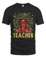 Womens Funny Melanin Awesome Afro Teacher Black History Month T-Shirt