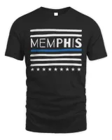 Thin Blue Line Heart Memphis Tennessee Police Officer TN Long Sleeve T-Shirt