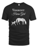 Women&39;s Horse Vermont Distressed Design Long Sleeve T-Shirt